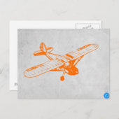 Orange Flugzeug Postkarte (Vorne/Hinten)