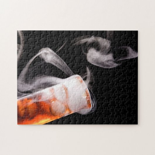 Orange Fluid Test Tube Gas Puzzle (Horizontal)