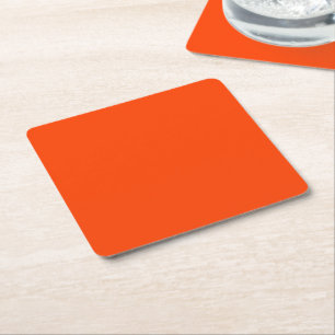 Orange Fluo Neon Farbe Anpassen Sie dies! Rechteckiger Pappuntersetzer