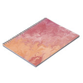 Orange Flüssig-Marmor-Abstraktes Muster Notizblock (Linke Seite)