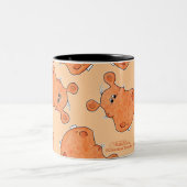 Orange Flusspferd-Kopfcollage Zweifarbige Tasse (Mittel)