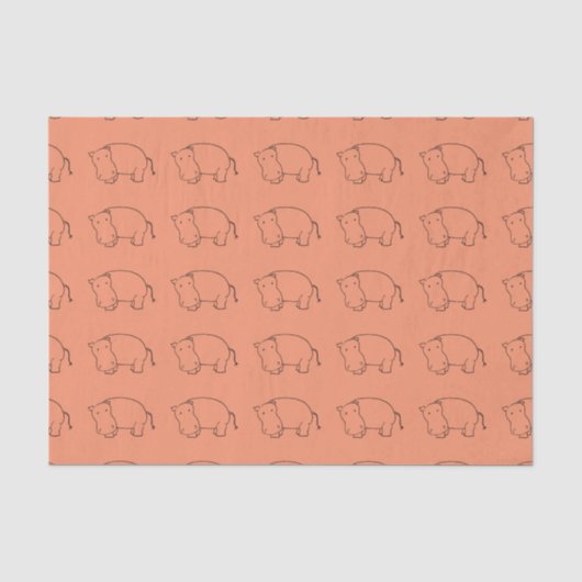 orange FlusspferdSeidenpapier Seidenpapier (Vorderseite)