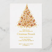 Orange Flying Butterfly Weihnachtsbaum Folieneinladung (Vorderseite)