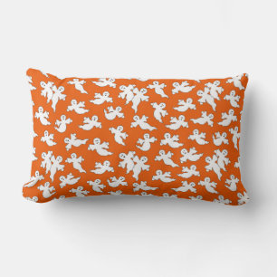 Orange Flying Ghosts Pillow Lendenkissen