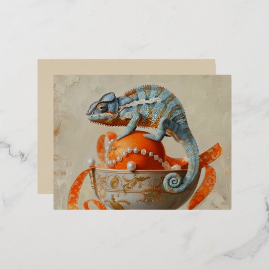 Orange - Foil-Postkarten Folien Feiertagspostkarte (Vorderseite/Rückseite)