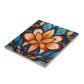 Orange Folk Blume Fliese (Seite)