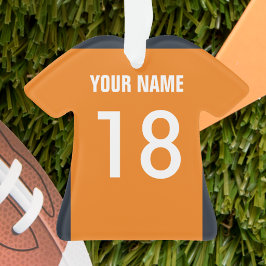 Orange Football, Navy & White Jersey Ornament