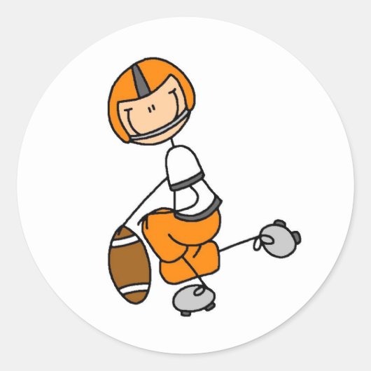 Orange Football Player Sticker (Vorderseite)