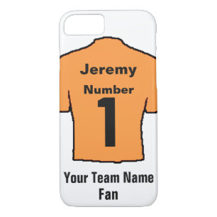 Orange Football Shirt. Anpassen des Namens und des iPhone 8/7 Hülle