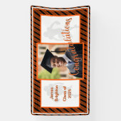 Orange Football Themed Foto Abschluss Banner (Vertikal)