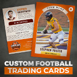 Orange Football Trading Card, Custom Sports Card Telefonnummerkarte<br><div class="desc">Zeigen Sie Ihren Teamstolz mit dieser eleganten und stilvollen Orange Football-Handelskarte! Diese vollständig anpassbare Vorlage ermöglicht es Ihnen, Ihren Lieblings-Player mit ihrem Foto, Statistiken und einer lustigen Tatsache zu zeigen. Diese Karte ist perfekt für alle Mannschaften, Liganden oder Einzelathleten geeignet, um die Saison zu begehen und ein einzigartiges Geschenk für...</div>