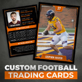 Orange Football Trading Card Football Foto Telefonnummerkarte