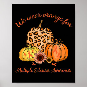 Orange for Multiple Sklerose Awareness Pumpkin Gi Poster