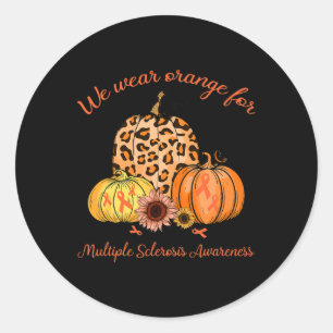 Orange for Multiple Sklerose Awareness Pumpkin Gi Runder Aufkleber