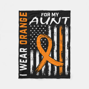 Orange for my Tante Leukemia Awareness American Fl Fleecedecke