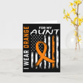 Orange for my Tante Leukemia Awareness American Fl Karte (Gelbe Blume)