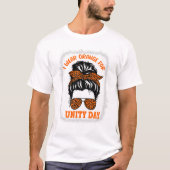 Orange for Unity Day Messy Bun T-Shirt (Vorderseite)