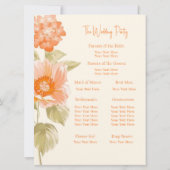 Orange Foral Wedding Program Einladung (Rückseite)