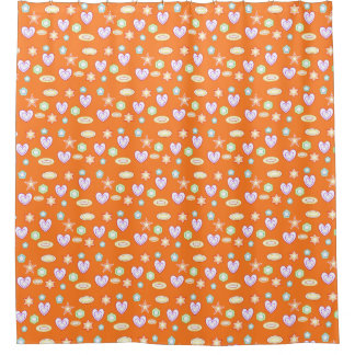 Orange Formen Duschvorhang