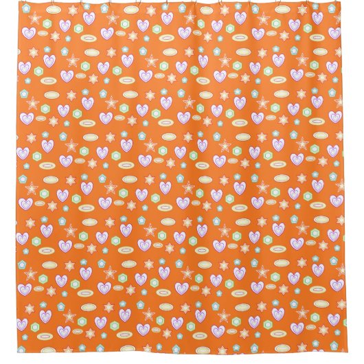 Orange Formen Duschvorhang (Vorderseite)