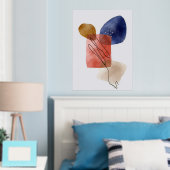 Orange Formen HandGezeichnet Wasserfarbe Abstrakt Foliendrucke (In Situ (Schlafzimmer))