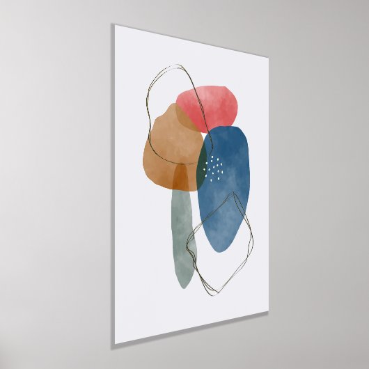 Orange Formen HandGezeichnet Wasserfarbe Abstrakt Foliendrucke (Ablage )