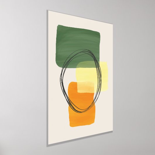 Orange Formen HandGezeichnet Wasserfarben Moderne  Foliendrucke (Ablage )