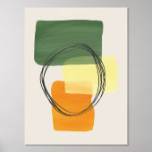 Orange Formen HandGezeichnet Wasserfarben Moderne  Foliendrucke (Vorderseite)