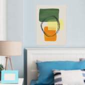 Orange Formen HandGezeichnet Wasserfarben Moderne  Foliendrucke (In Situ (Schlafzimmer))