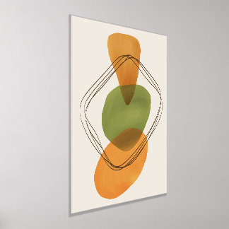 Orange Formen HandGezeichnet Wasserfarben Moderne  Foliendrucke