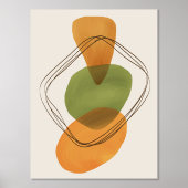 Orange Formen HandGezeichnet Wasserfarben Moderne  Foliendrucke (Vorderseite)