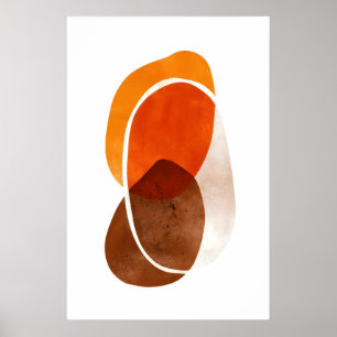 Orange Formen Kunstprint Geschichtete Runde Formen Poster
