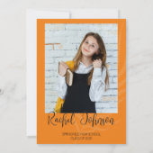 Orange Foto Abschluss Einladung (Rückseite)