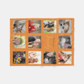 ORANGE Foto Blanket Collage Instagram Gold Fleecedecke (Vorderseite (Horizontal))