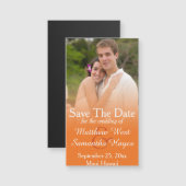 Orange Foto, das Save the Date Wedding ist Magnetkarte (Vorne/Hinten)