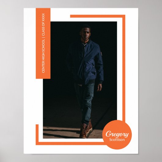 Orange Foto Moderner Abschluss Poster (Vorne)