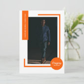 Orange Foto Modernes Foto Abschluss laden ein (Stehend Vorderseite)