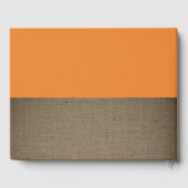 Orange Fox Burlap Baby Dusche Gästebuch (Rückseite)