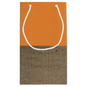 Orange Fox Burlap Baby Dusche Kleine Geschenktüte (Rückseite)