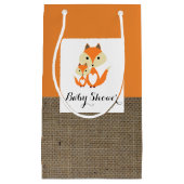 Orange Fox Burlap Baby Dusche Kleine Geschenktüte (Vorderseite)