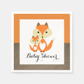 Orange Fox Burlap Baby Dusche Serviette (Vorderseite)