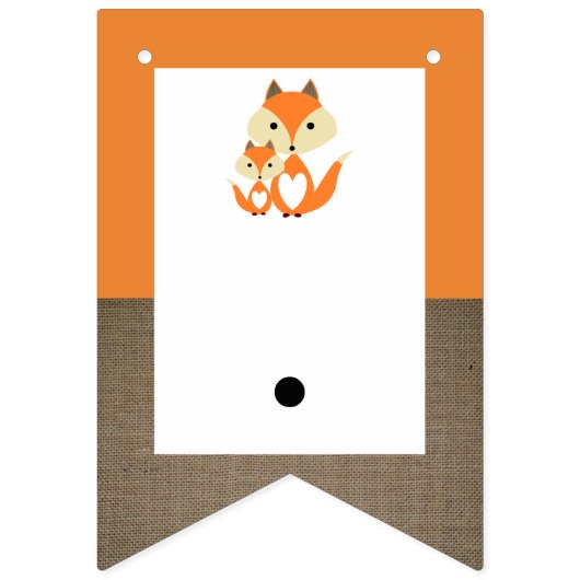 Orange Fox Burlap Baby Dusche Wimpelkette (Zweite Fahne)