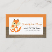Orange Fox Burlap Baby Duschgeschenk Registrierung Begleitkarte (Vorderseite)
