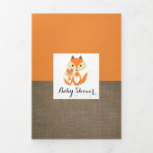 Orange Fox Burlap, Baby Showsuite Dreifach Gefaltete Einladung (Cover)