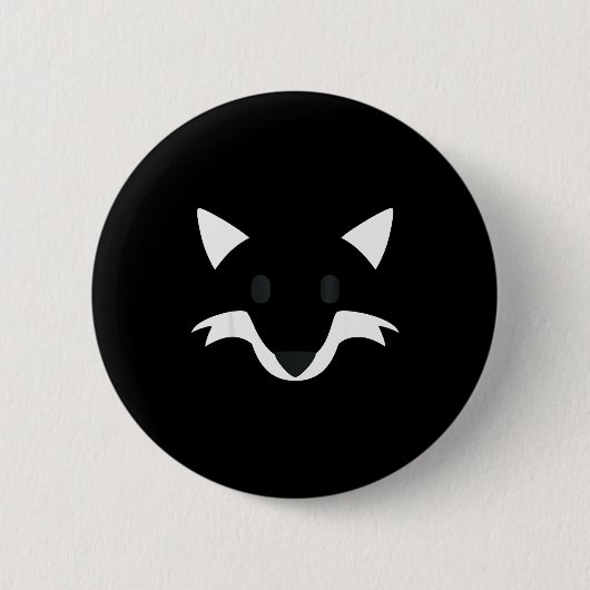 Orange Fox Face Halloween Apparel Matching Group F Button (Vorderseite)