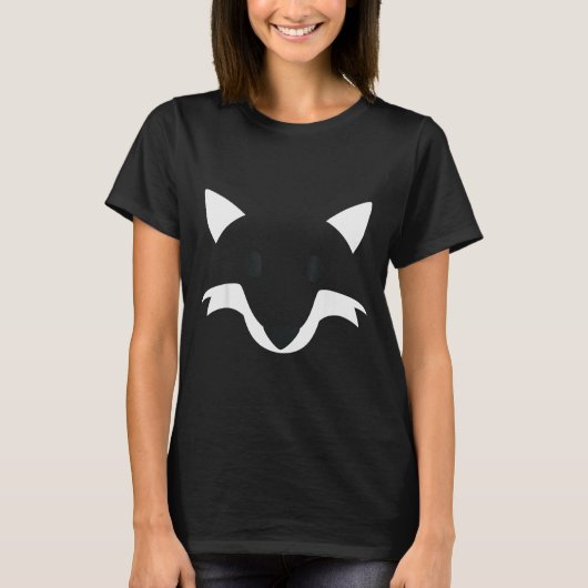 Orange Fox Face Halloween Apparel Matching Group F T-Shirt (Vorderseite)
