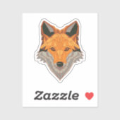 Orange Fox Head Aufkleber (Blatt)