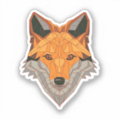 Orange Fox Head Aufkleber (Vorderseite)
