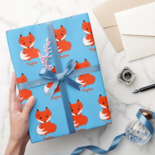 Orange Fox Hinzufügen eines Namenswrapping-Papiers Geschenkpapier