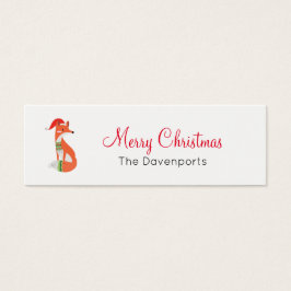 Orange Fox in Roter Weihnachtsmannmütze Frohe Weih